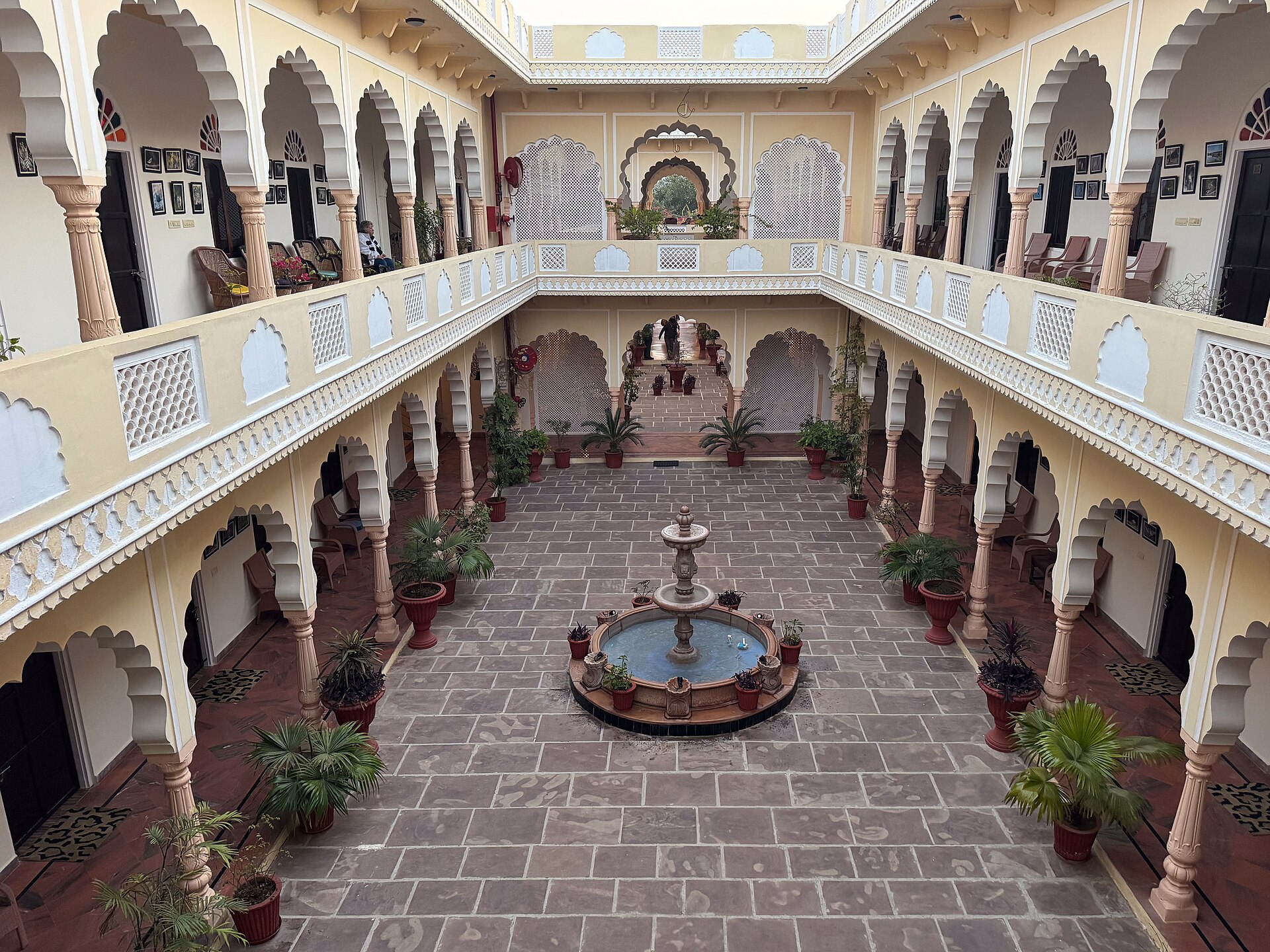 A heritage haveli courtyard in Rajasthan